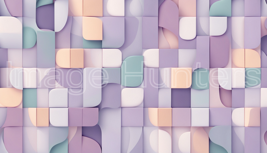 Lilac Tile Background with Minimalist Abstract Curves Overlay