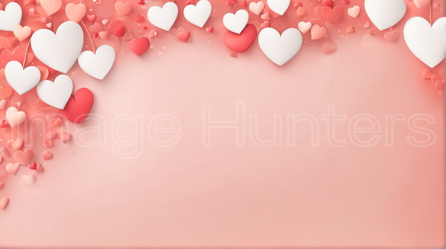 alentine's background with peach and white hearts