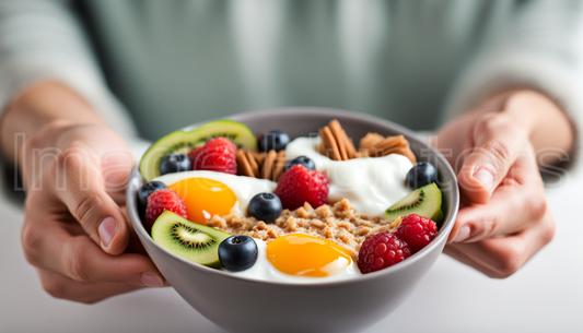 Hands Holding Nutritious Breakfast Bowl