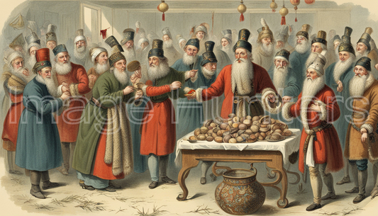 Historical New Year traditions illustrated