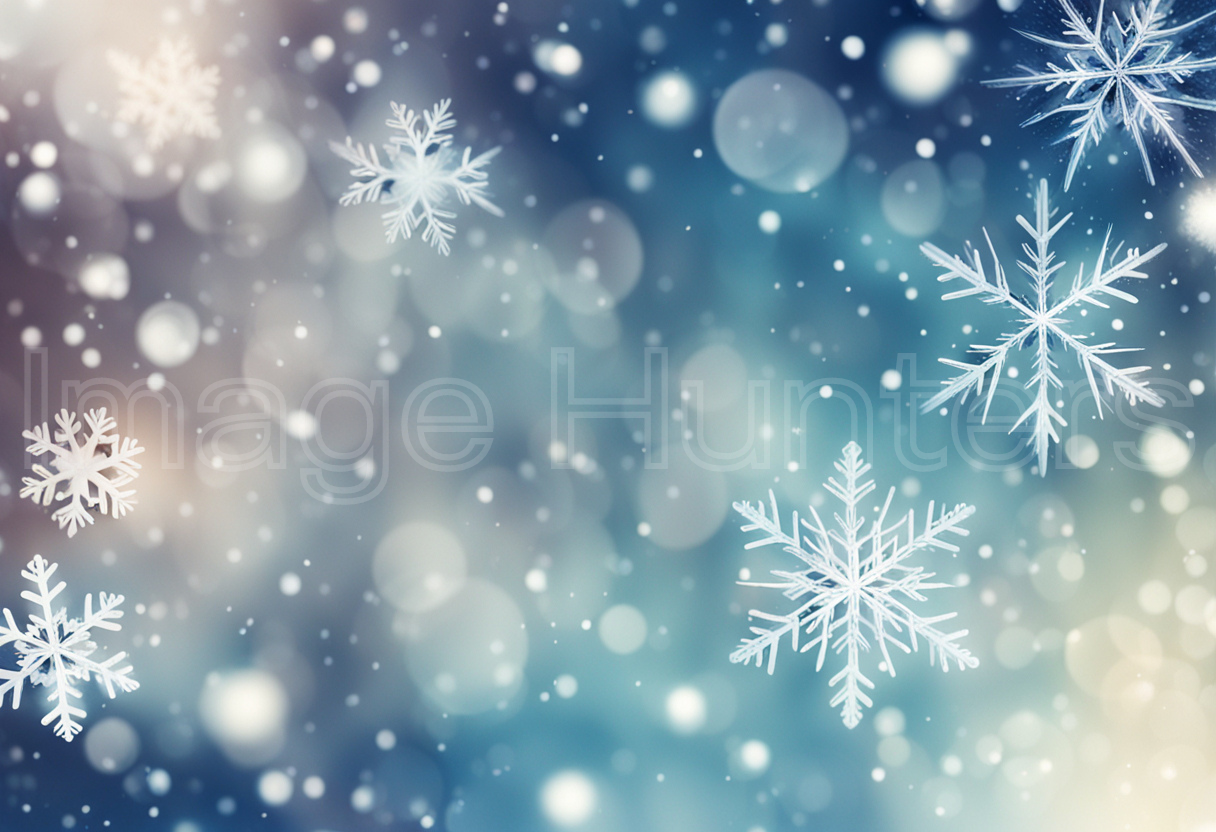 Snowflakes Blur Winter Background with Snowfall