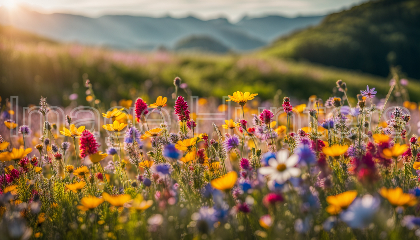 Wildflower Meadow in Sunlight