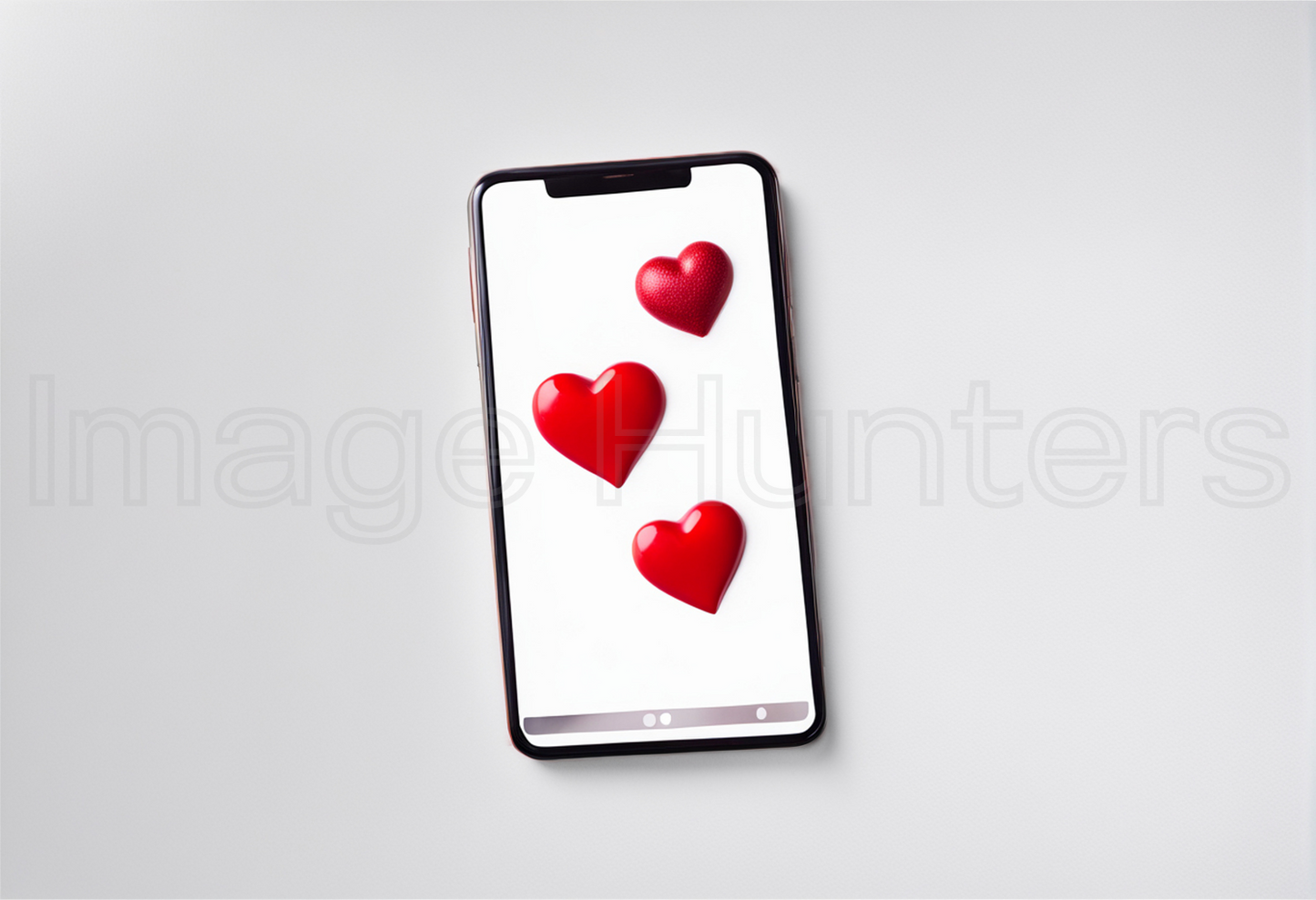 Red Hearts on Smartphone Screen