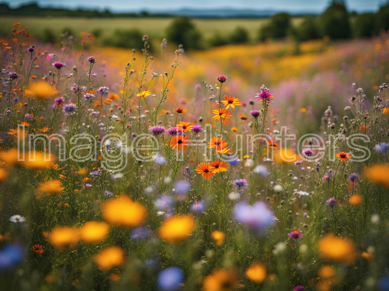 Field of Colorful Wildflowers