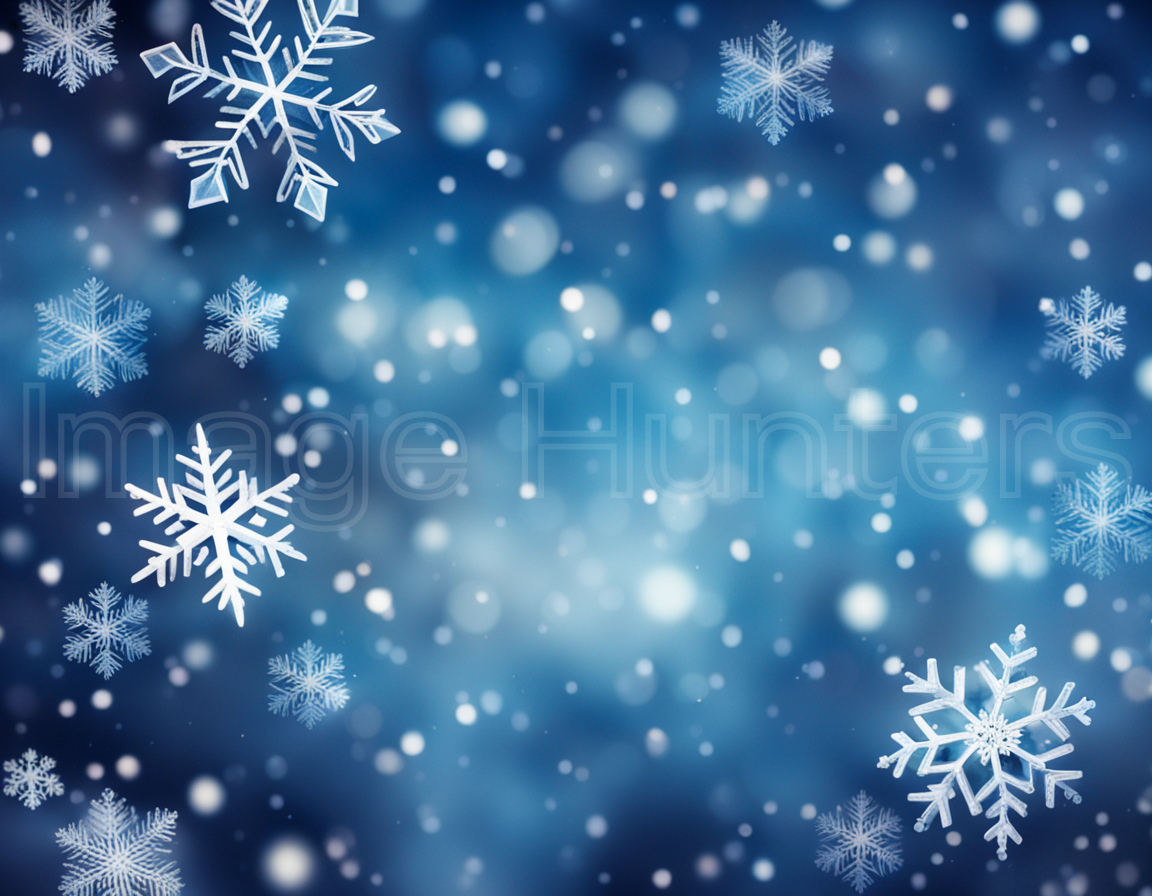 Snowflakes Blur Winter Background with Snowfall