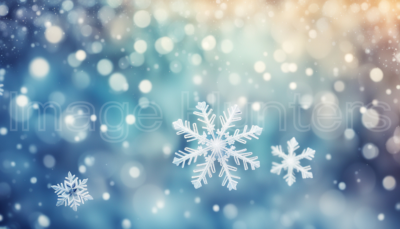 Snowflakes Blur Winter Background with Snowfall